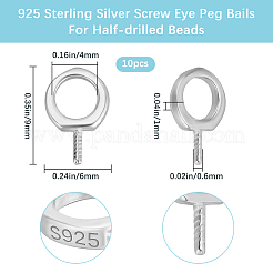 10 шт. 925 серебряных шурупа для крепления колышков STER-BBC0006-91