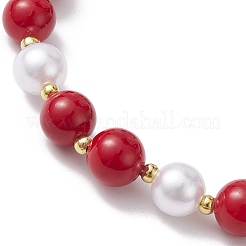 Stretch-Armbänder aus natürlicher Mashan-Jade und Acrylperlen&nbsp;BJEW-JB10084
