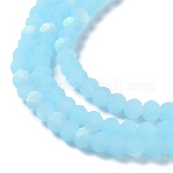 Abalorios de vidrio jade de imitación hebras&nbsp;EGLA-A034-J4mm-MB06