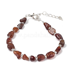 Браслеты из натуральной гранатовой крошки для женщин BJEW-H623-01S-04