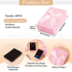 Прямоугольные бумажные подарочные коробки для хранения ювелирных изделий с бантом&nbsp;CON-TAC0014-12E