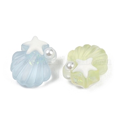 Матовые прозрачные смоляные эмалевые бусины RESI-L047-24