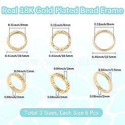 18шт. 3-х стильная латунная рамка для бусин KK-BBC0019-30