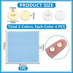 8 шт. 2-х цветные родиевые 925 подвески из стерлингового серебра&nbsp;STER-UN0001-87