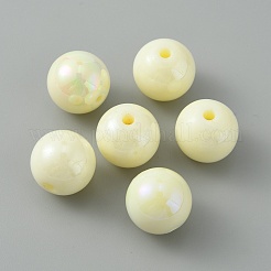 Жемчужные пластиковые круглые бусины KY-WH0004-06G