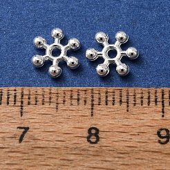 Cuentas espaciadoras de aleación de copo de nieve&nbsp;TIBEB-0581-S-RS