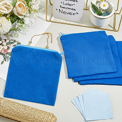 4 sac de rangement à fermeture éclair en microfibre pour bijoux en argent&nbsp;ABAG-BBC0001-33A
