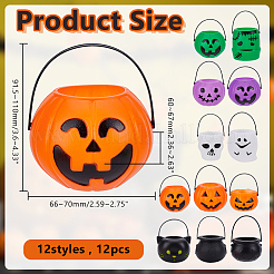 12 шт. пластиковое украшение в виде ведра для конфет на Хэллоуин&nbsp;DJEW-WH0028-008