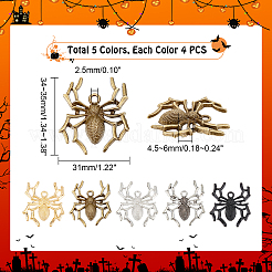 20 pz 5 colori pendenti in lega di Halloween&nbsp;FIND-PH0004-97