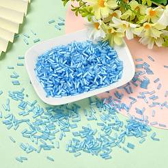 ガラスのラッパビーズ 50g  模造キャットアイ  空色  6.5~7x1.5~2mm  穴：0.8~1mm&nbsp;SEED-SZ0001-024D