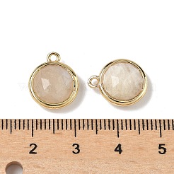 Плоские круглые подвески из натурального лунного камня G-U028-03G-13