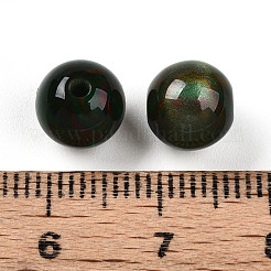 樹脂ビーズ  ラウンド  ツートン  グリーン  8mm  穴：2mm&nbsp;X1-RESI-YW0004-28A-08