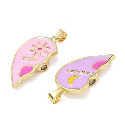 Pendentifs d'émail en laiton &nbsp;KK-A293-02G-04