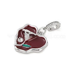 Подвески из латуни с эмалью и микропаве из циркония&nbsp;KK-U043-11P-01