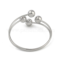 Bracciali tondi in ottone aperti con coppia di polsini per le donne&nbsp;BJEW-Z074-03P