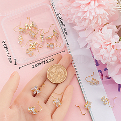 20 шт. латунные крючки для сережек из прозрачного кубического циркония&nbsp;ZIRC-BBC0002-59G