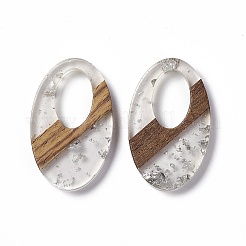 Pendentifs en résine transparente et bois de noyer&nbsp;RESI-M027-02K