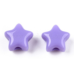 不透明なアクリルビーズ  スター  ライラック  9x9.5x5.5mm  穴：2.5mm  約2050個/500g&nbsp;MACR-T047-01-06