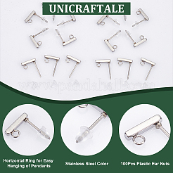 Прямоугольные серьги-гвоздики из нержавеющей стали 304&nbsp;STAS-UN0058-32P