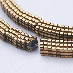 Electroplate non magnetici ematite sintetico fili di perline&nbsp;G-J381-4X1mm-A06