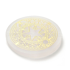 Плоские круглые подставки для ломтиков из натурального селенита AJEW-C042-01A