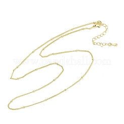 Стойка плакировка латунь спутниковые цепи ожерелья для женщин&nbsp;NJEW-H049-01G
