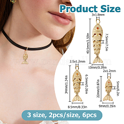 6 шт. 3 стиля латунных подвесок с микропаве из оранжевого кубического циркония&nbsp;FIND-HS0002-09