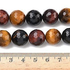 Трехцветные нити бусин из натурального тигрового глаза&nbsp;G-L642-F08-14mm