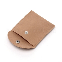 ベルベット収納バッグ  鉄のスナップボタン付き  正方形  キャメル  8.3x8cm&nbsp;AJEW-WH0230-67C