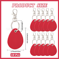 10 Stück Anhänger aus PU-Leder und Legierung&nbsp;KEYC-CN0001-08D