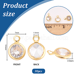 30шт латунные подвески с микропаве и кубическим цирконием&nbsp;KK-PH0010-12