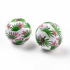 Perles de bois de schima européennes peintes à la bombe&nbsp;WOOD-M004-07
