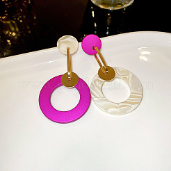 Плоские круглые серьги-гвоздики из сплава с имитацией дерева FS-WGDAF81-01