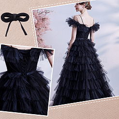 Атласное свадебное платье с завязками на спине SRIB-WH0011-039B