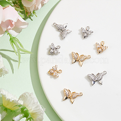 8шт 4 стиля латунные микропаве прозрачные подвески с кубическим цирконием&nbsp;KK-DC0001-10