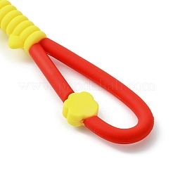 猫の足跡プリント PVC & 鉄合金 ロブスター クロー クラスプ キーチェーン  レッド  180mm&nbsp;KEYC-JKC01105-01