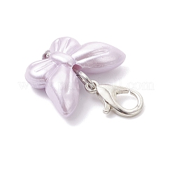 Подвесные украшения в виде бабочек из непрозрачного акрила с имитацией жемчуга HJEW-JM03919-01