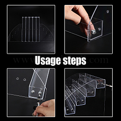 1 набор из 5-х ярусного прозрачного акрилового органайзера для лака для ногтей и 1 шт. пластиковых коробок для хранения ручек с 3 отделениями AJEW-GL0001-76