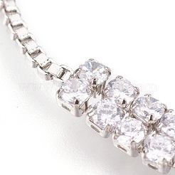 Теннисные браслеты боло из латуни с микропаве из кубического циркония BJEW-F334-P