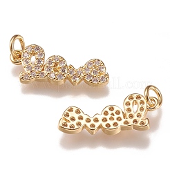 Латунные микропаве прозрачные подвески с фианитом ZIRC-N040-13-G