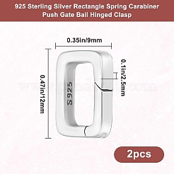 2 шт. 925 кольца-пружинки из стерлингового серебра STER-BBC0007-35