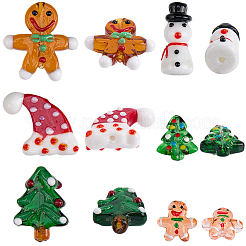 12 шт. 6 стиля бугорчатых стеклянных бусин ручной работы&nbsp;LAMP-SC0001-67