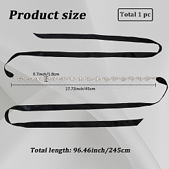 Металлические пояса для талии со стразами в форме конского глаза для свадебного платья&nbsp;AJEW-WH20080-65F-S