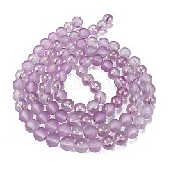 Нити матовых прозрачных стеклянных бусин&nbsp;X1-GLAA-P065-8mm-07