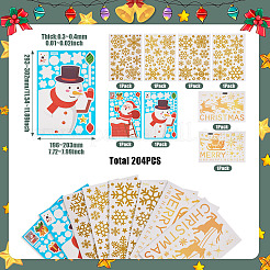 204 x statische Weihnachtsaufkleber aus PVC.&nbsp;DIY-TA0014-49A