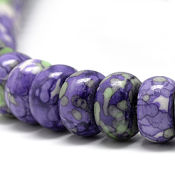 Chapelets de perle en jade d'un océan blanc synthétique&nbsp;G-S257-5x10mm-01