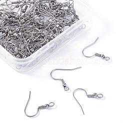 304ステンレススチールピアスフック  耳ワイヤーとプラスチック製ピアスキャッチ  ステンレス鋼色  20x21x3mm  穴：1.5mm&nbsp;STAS-CJ0013-01