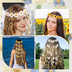 4 шт. 4 стиля тканевый цветок хиппи ободок цветочная корона OHAR-CP0001-17