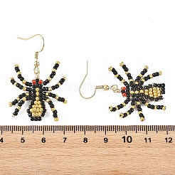 Orecchini pendenti di Halloween con perline di vetro.&nbsp;EJEW-MZ00769-04
