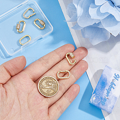 6 шт. 2 стиля застежки из латуни с микропаве из кубического циркония KK-HS0015-01